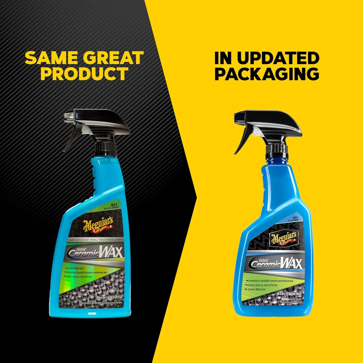 Hybrid Ceramic Wax Spray 26 Oz Advanced SiO2 Protective Car Detailing Sealant