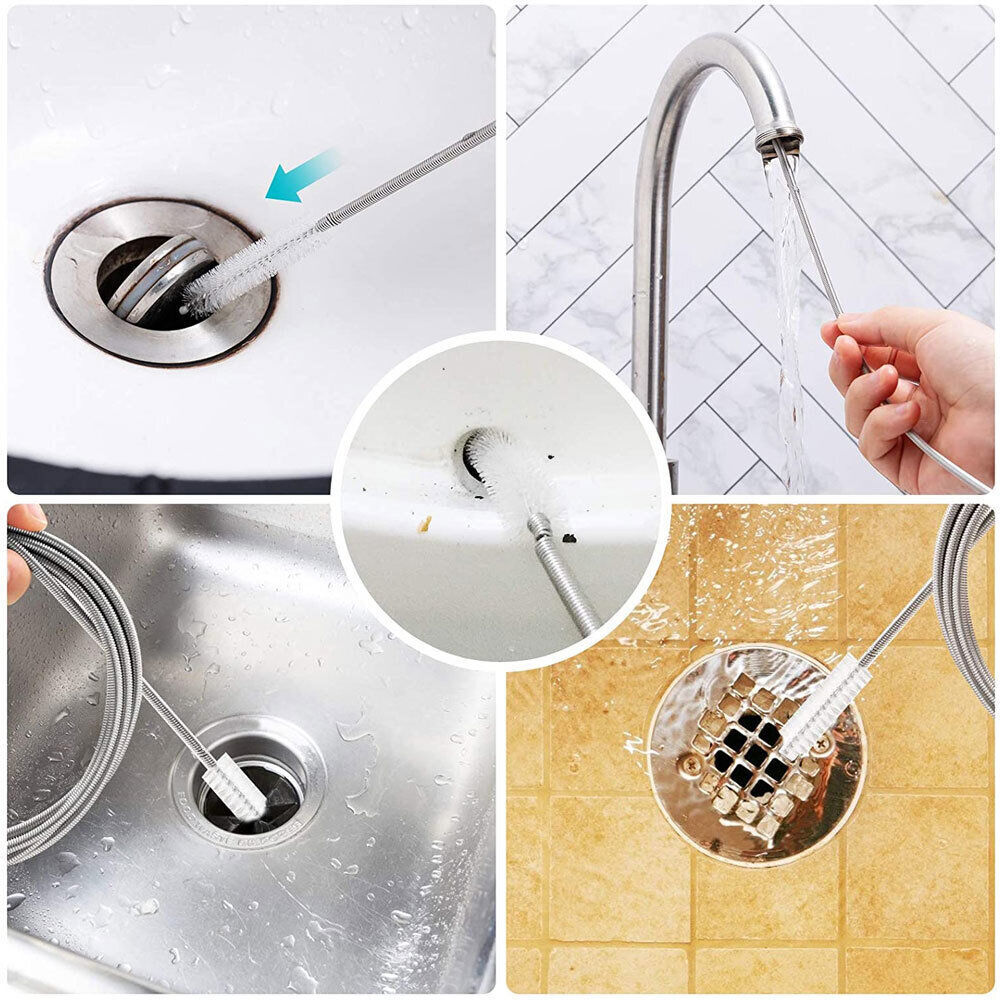 2Pcs Drain Brush Flexible Feeding Tube Brush Slim Cleaning Brush Hose Pipe Brush