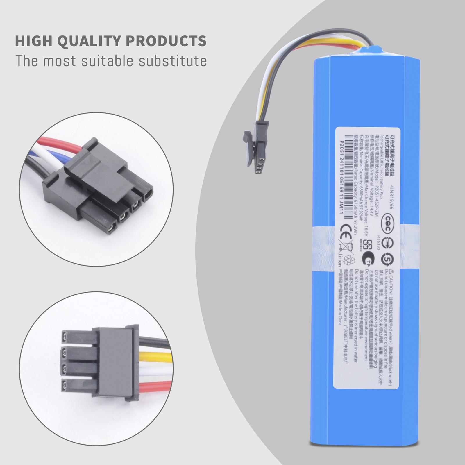 6800mAh Replacement Battery for Eufy Robovac L70 Hybrid, L10, T2190, T2190G21