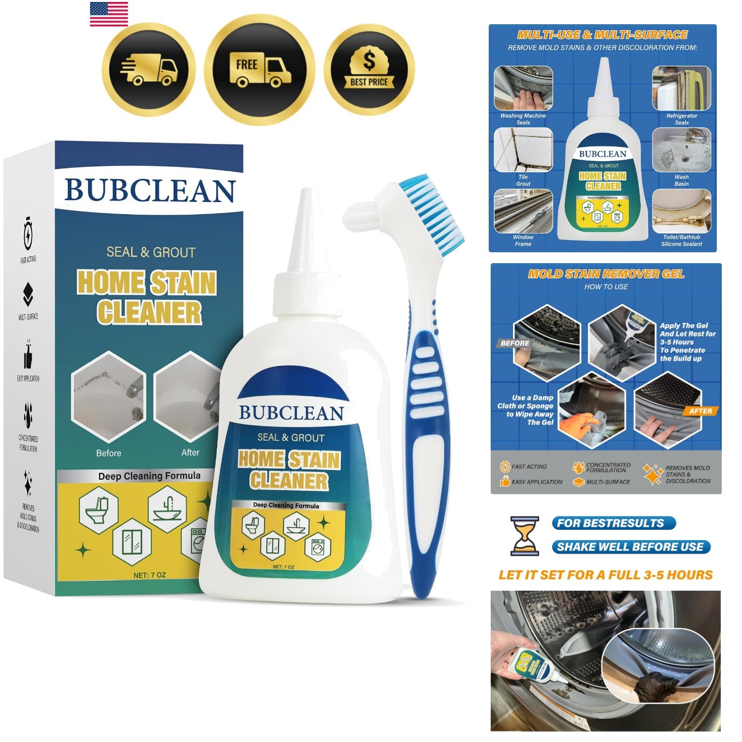 Home Stain Remover Gel Cleaner, Heavy Duty Black Surface Stain Cleaner for Wa…
