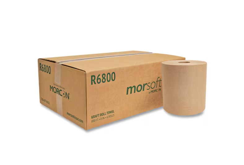 8 in. x 800 ft. Brown Morsoft Universal Roll Towels (6-Rolls/Carton)