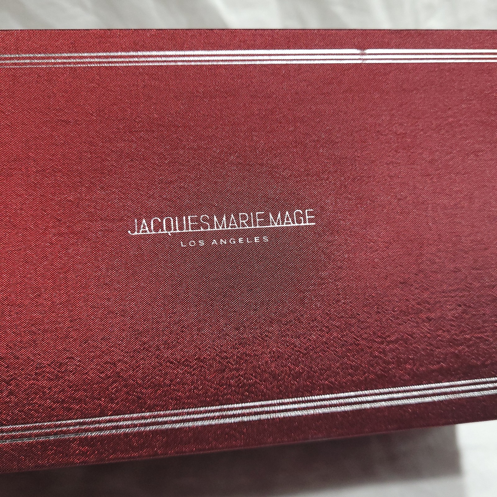Jacques Marie Mage Gift Box Hard Case Glasses Red Silver Logo 7.75 x 4.5 in