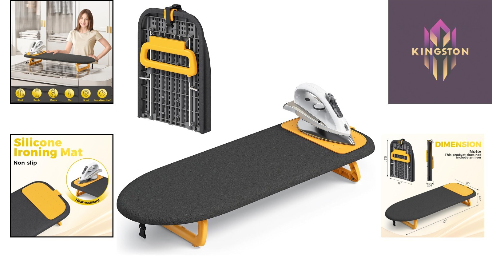 Compact & Foldable Ironing Board with Heat-Resistant Mat – Space-Saving Solution