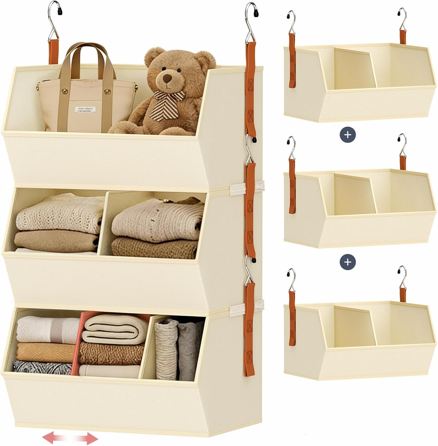 Hanging Closet Organizer Extra Large, Clothes Hanging Shelves for Closet with Di