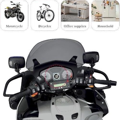 2 PCS Mini Motorcycle Clocks, Waterproof Stick-On 1.1″ Diameter D Color: Black