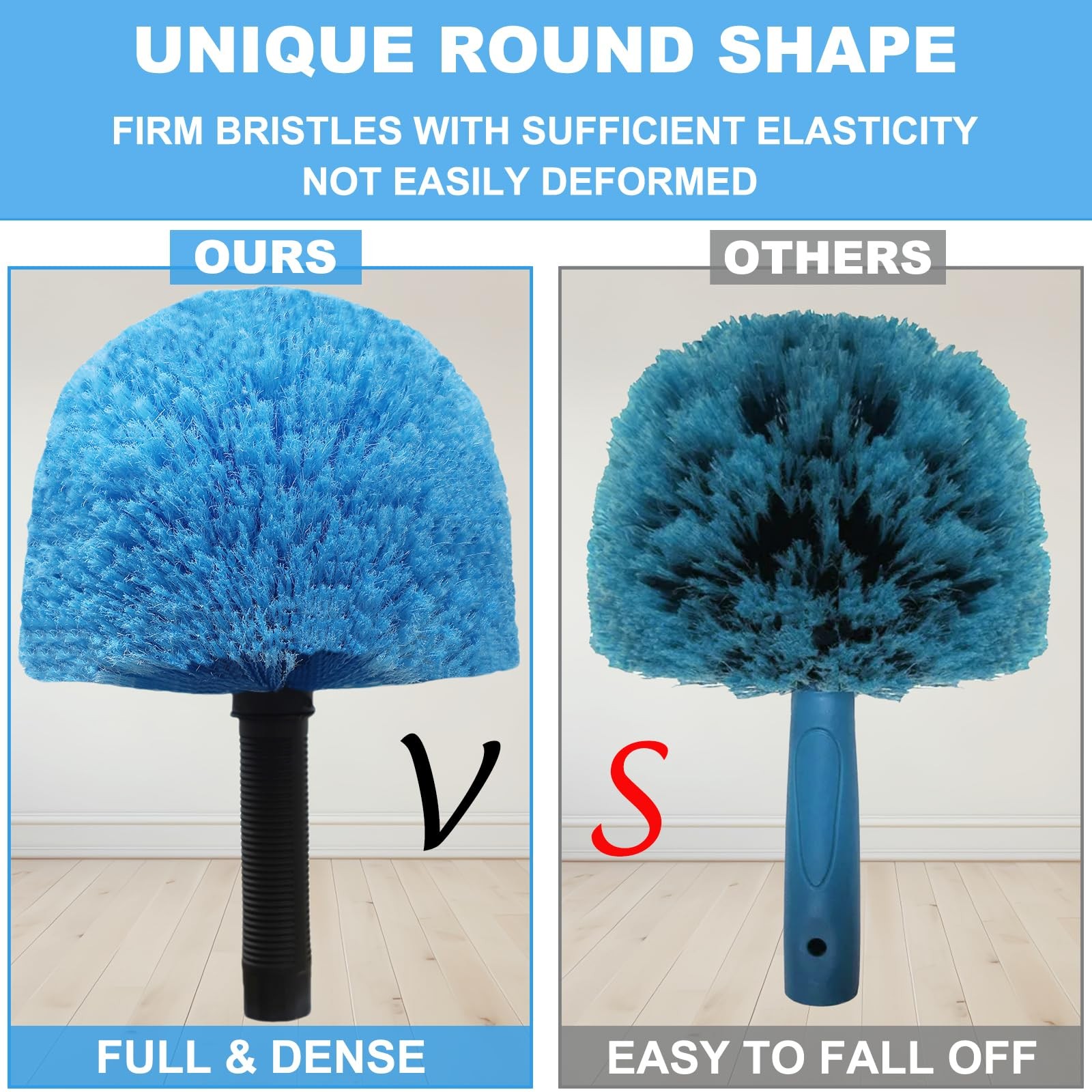 Twist-On Cobweb Duster Head Brush Indoor Outdoor Spider Web Remover Duster