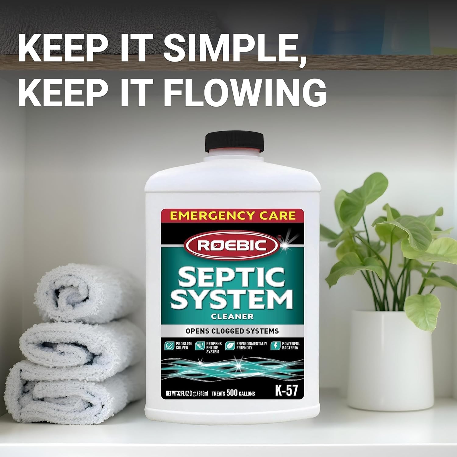 32 Fl Oz Effective Septic Treatment – Biodegradable, Clog Prevention & Easy Use