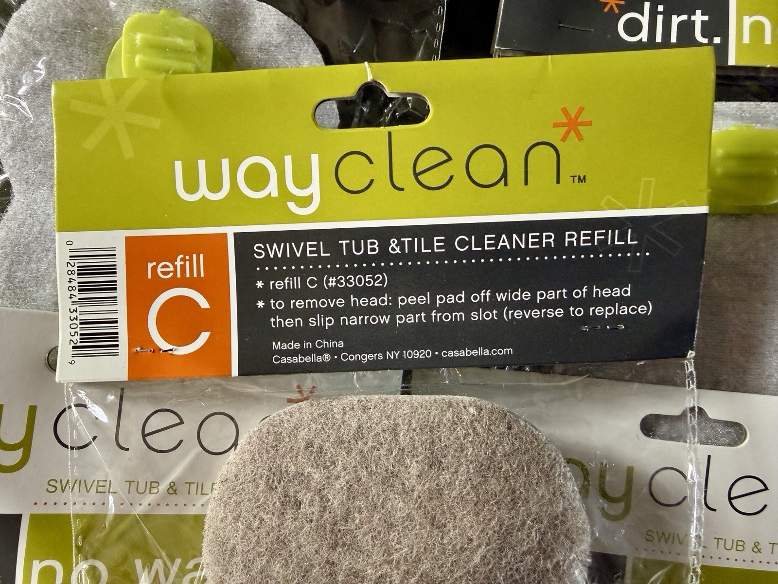 Lot of 6 Casabella Way Clean Swivel Tub & Tile Cleaner Scrubber Refill C Sealed