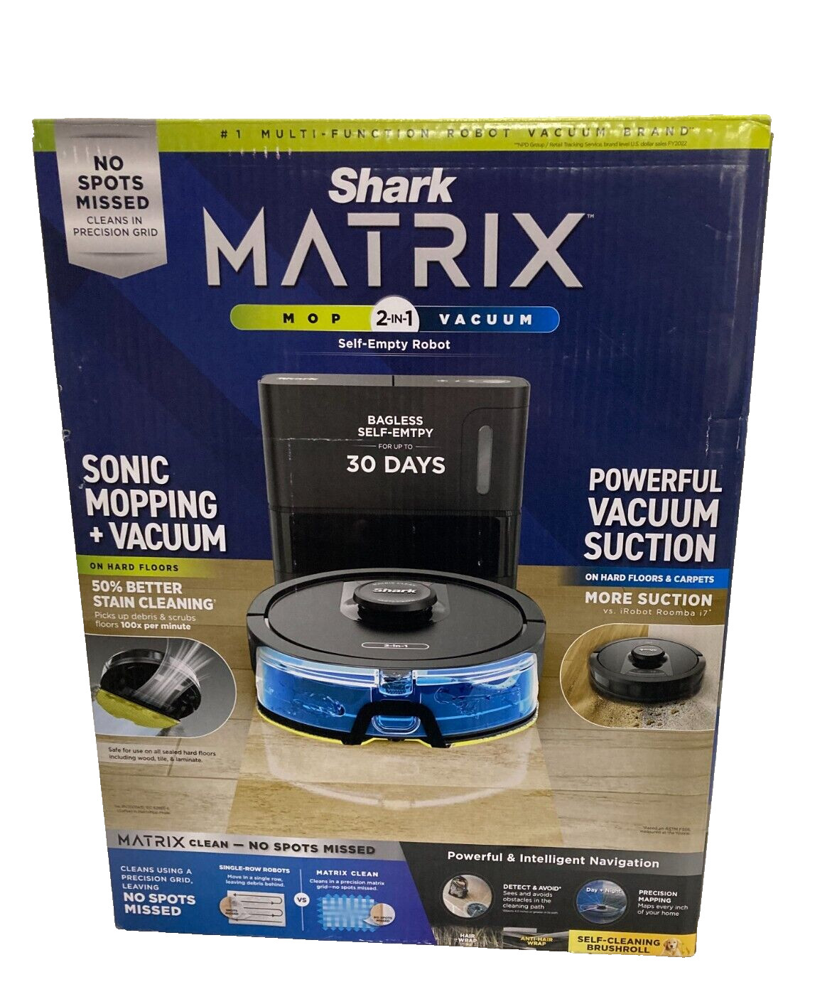 Shark MATRIX 2-in-1 Self-Empty Robot Mop & Vacuum UR2450WS Black