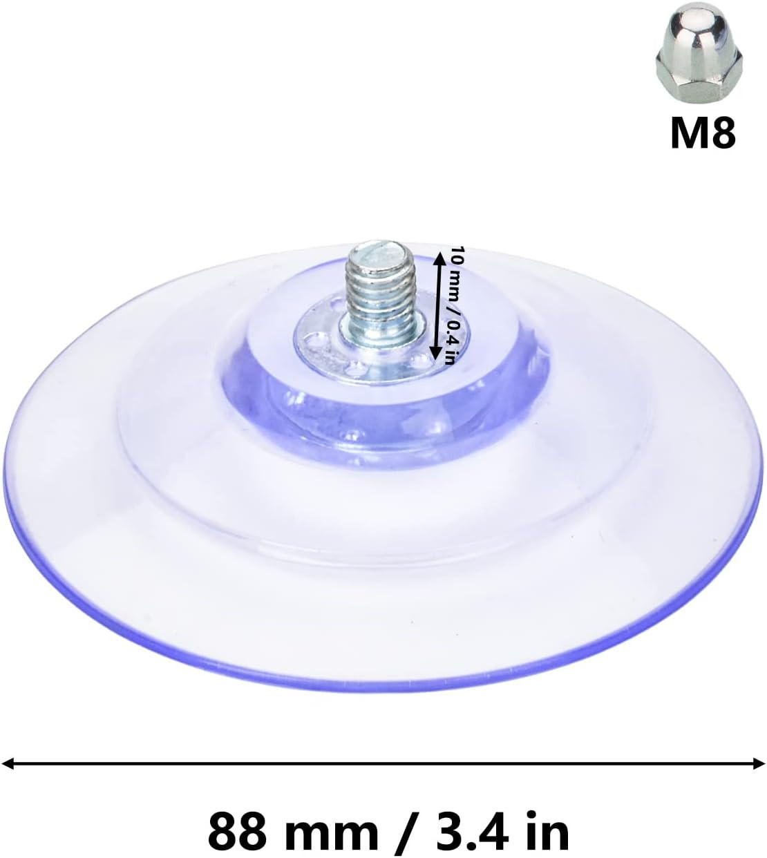 Large Suction Cup with Screws 85Mm/ 3.4″ Plastic Suction Pads 4 Pack