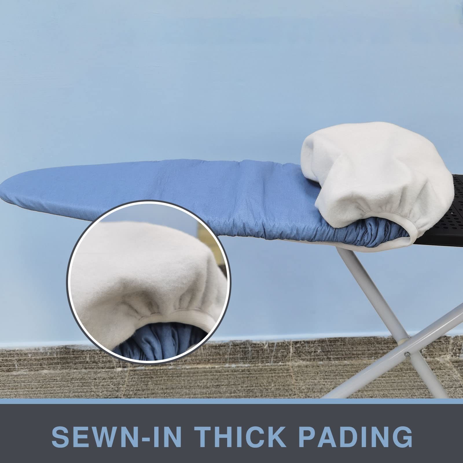 Extra Wide Ironing Board Cover & Pad 18×49 | Thick Padding, Scorch Resistant, Ea