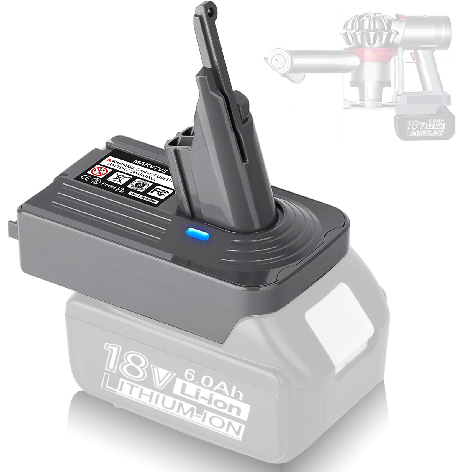 Adapter Vacuum Cleaner Convert for Makita 18V Battery to for Dyson DYS V7 / V8