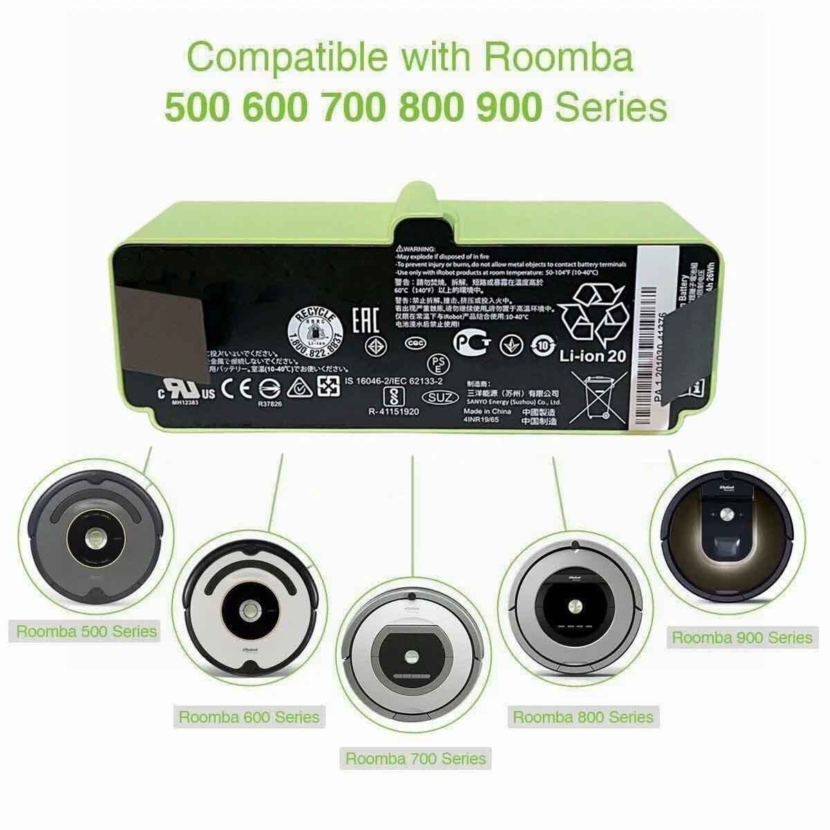 26Wh Upgraded Battery For iRobot Roomba 692 694 860 890 960 965 980 981 985