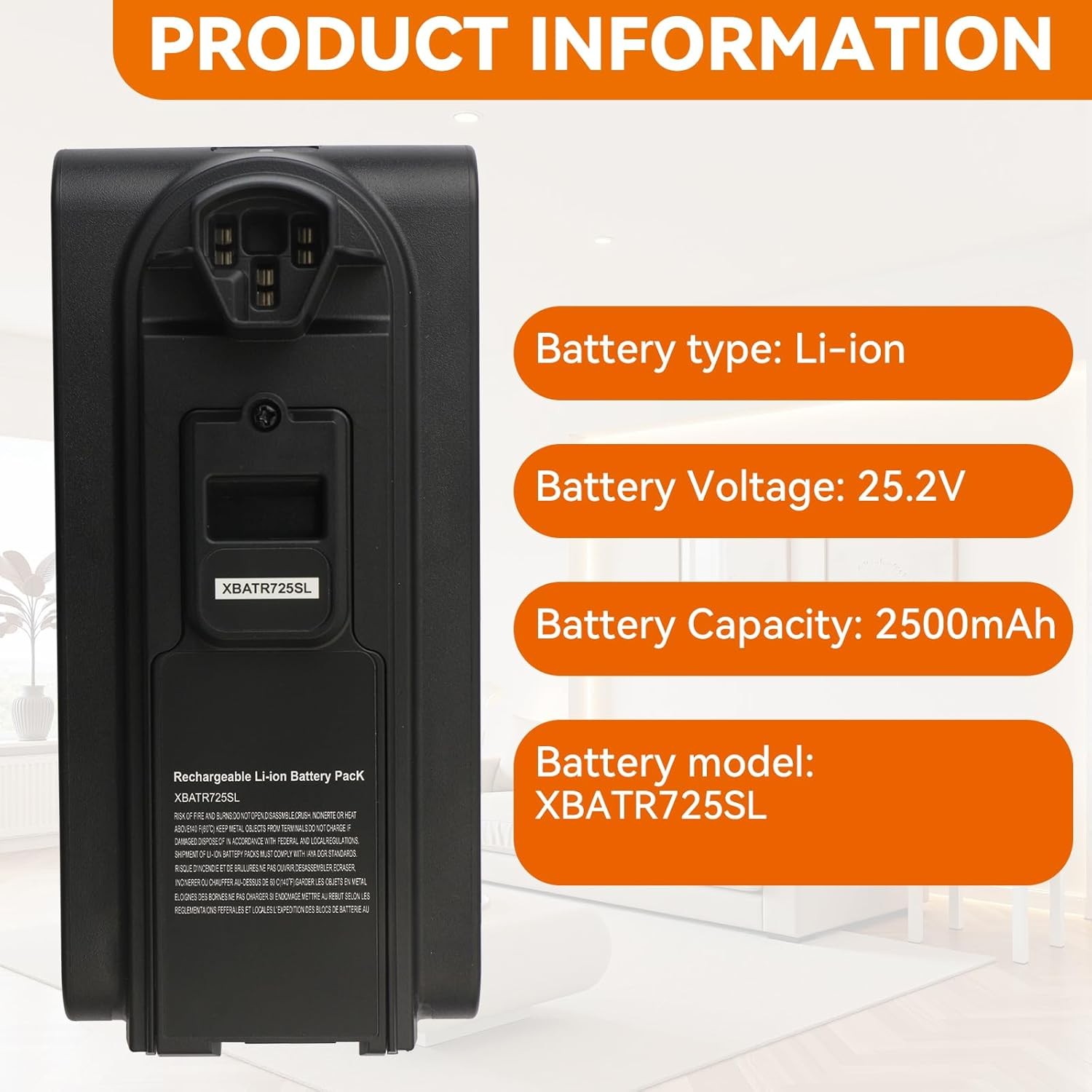 Replacement for Shark XBATR725SL Battery Compatible with Shark Stratos IZ840H