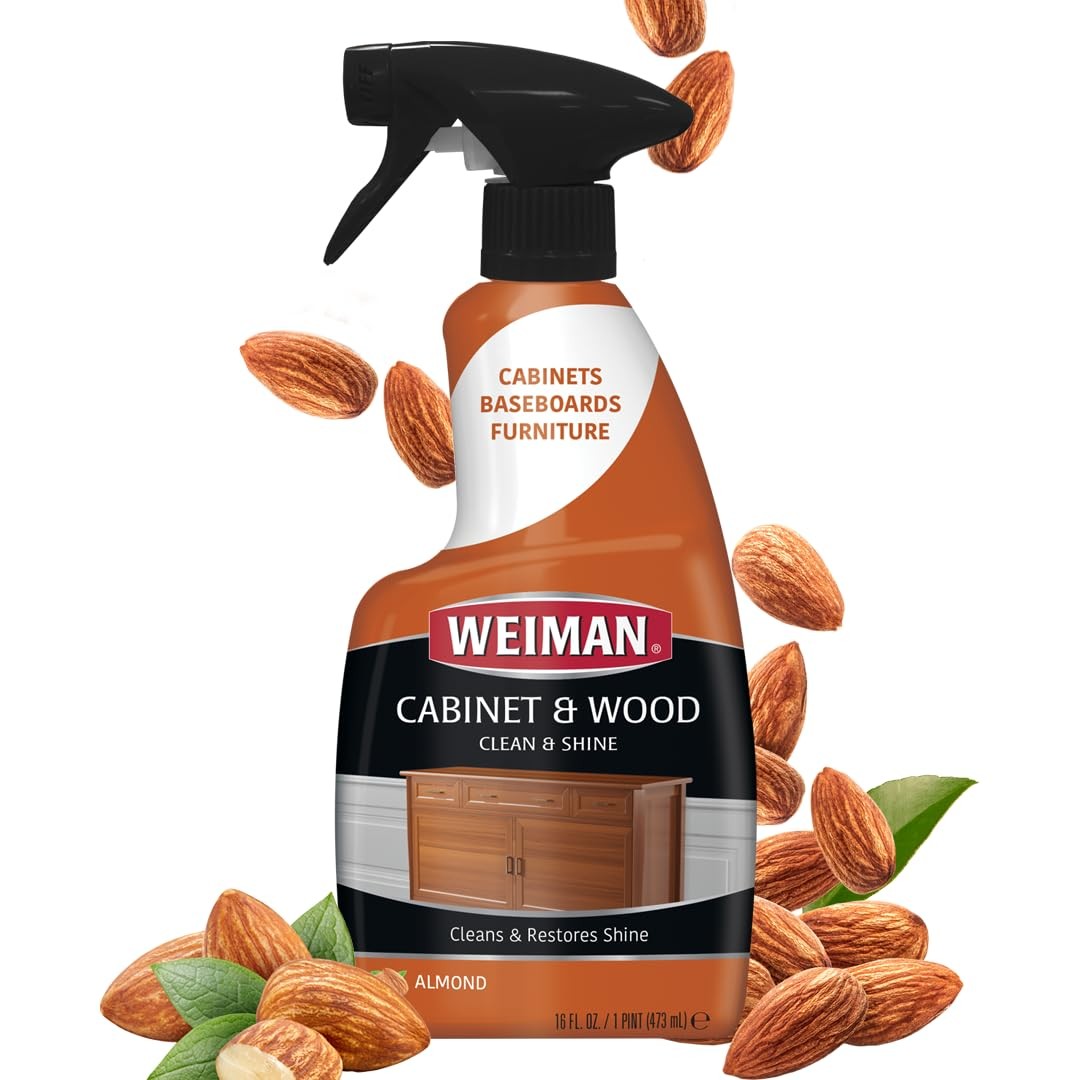 Weiman Cabinet and Wood Cleaner, Shine, Clean and Protect Spray – For Wood