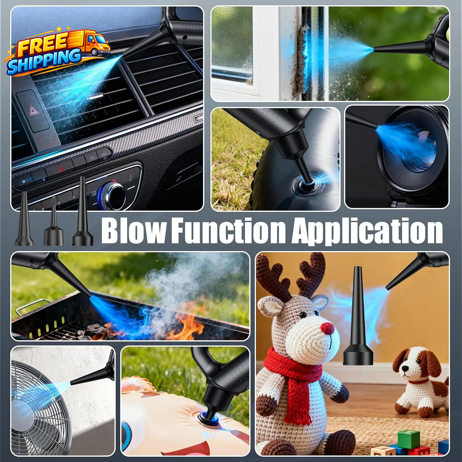 Car Vacuum Portable Cordless19000 Pa 4 in 1 Handheld Vacuum Motor with LED Light