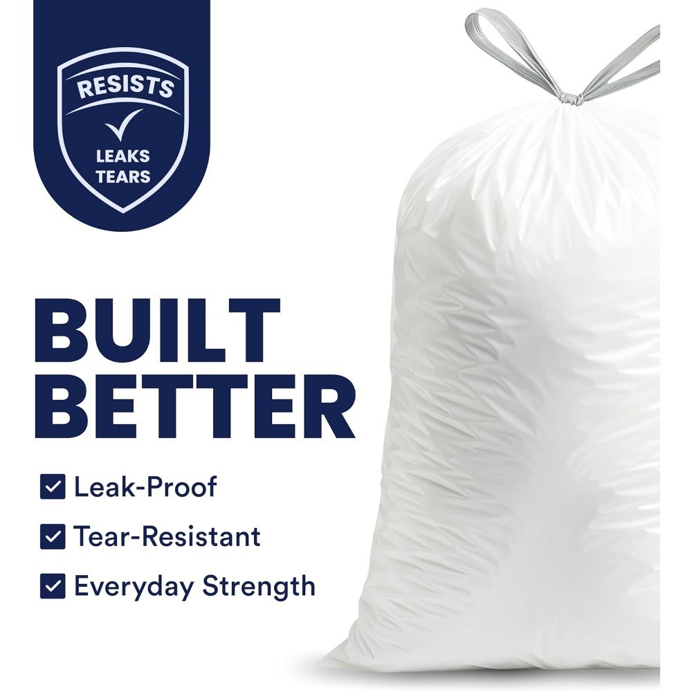 6 Gallon Small Trash Bags 100 Count Drawstring Kitchen Bathroom Office Car