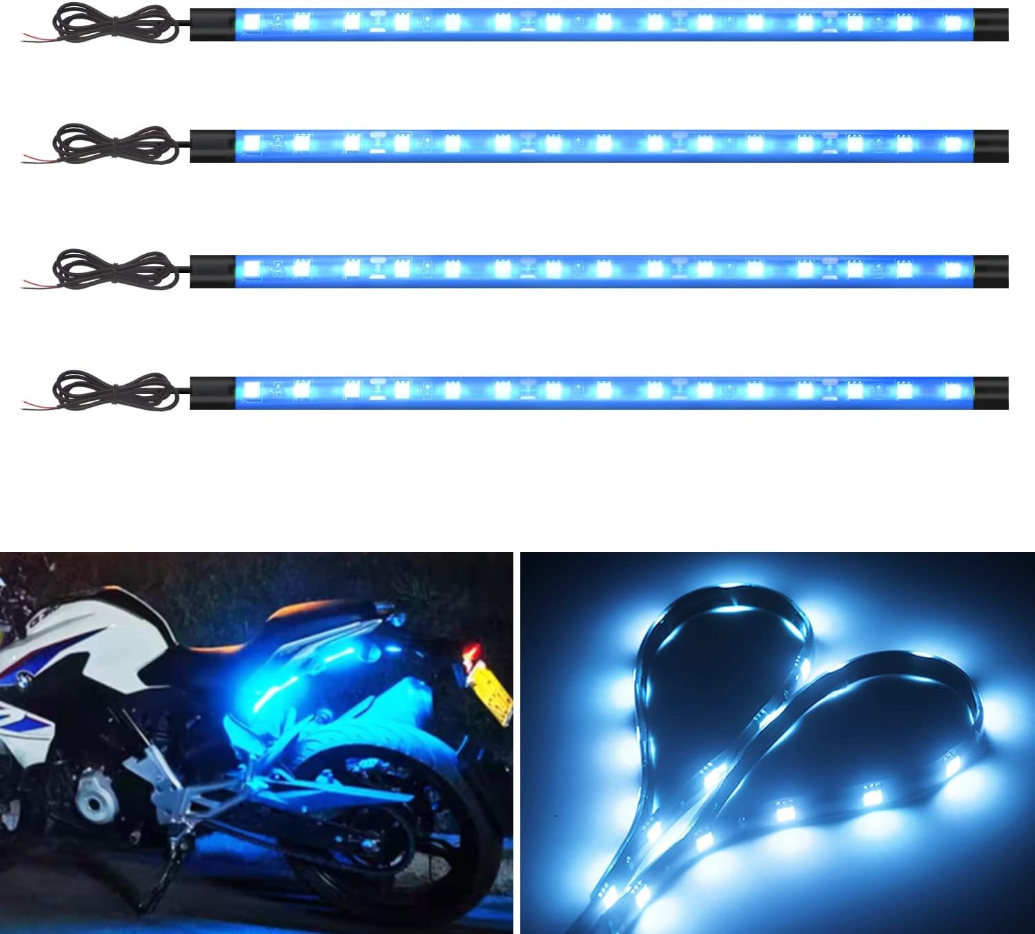 E-Bright Led Strip Lights for Cars 27CM 5050 15SMD 300Lumen Wa Color: Ice Blue