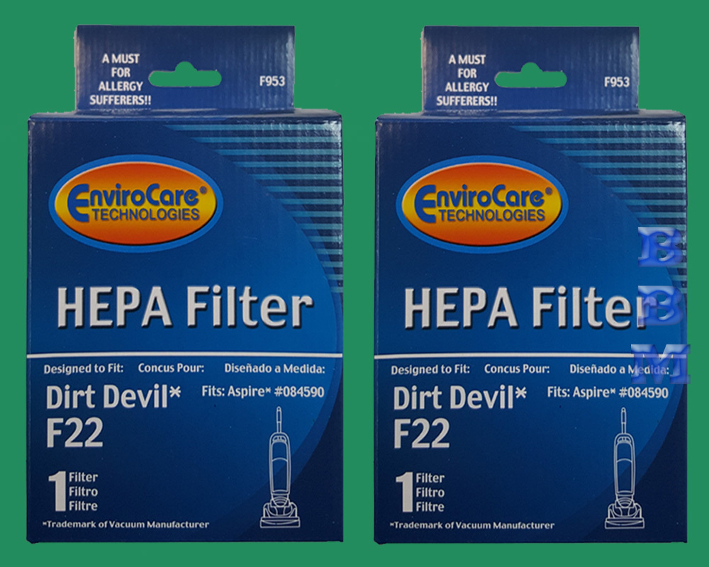 2 Dirt Devil F22 F26 HEPA Allergen Vacuum Filter 65822 1LV1110000 Express Aspire