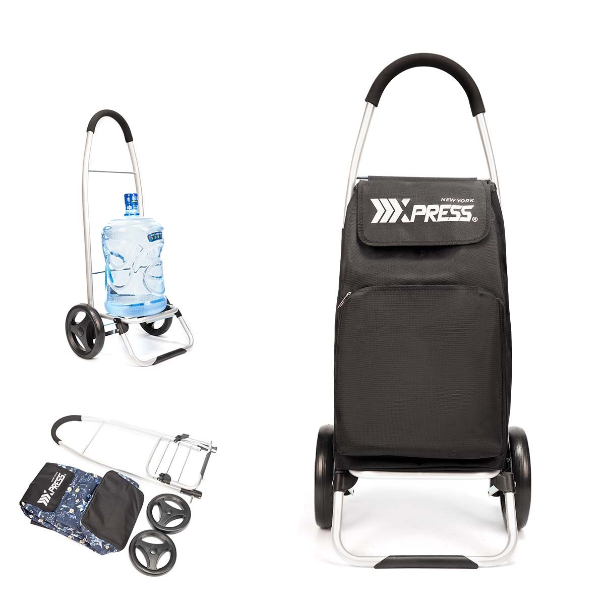 Grocery Shopping Trolley Portable Household Folding Shopping Cart with Wheels