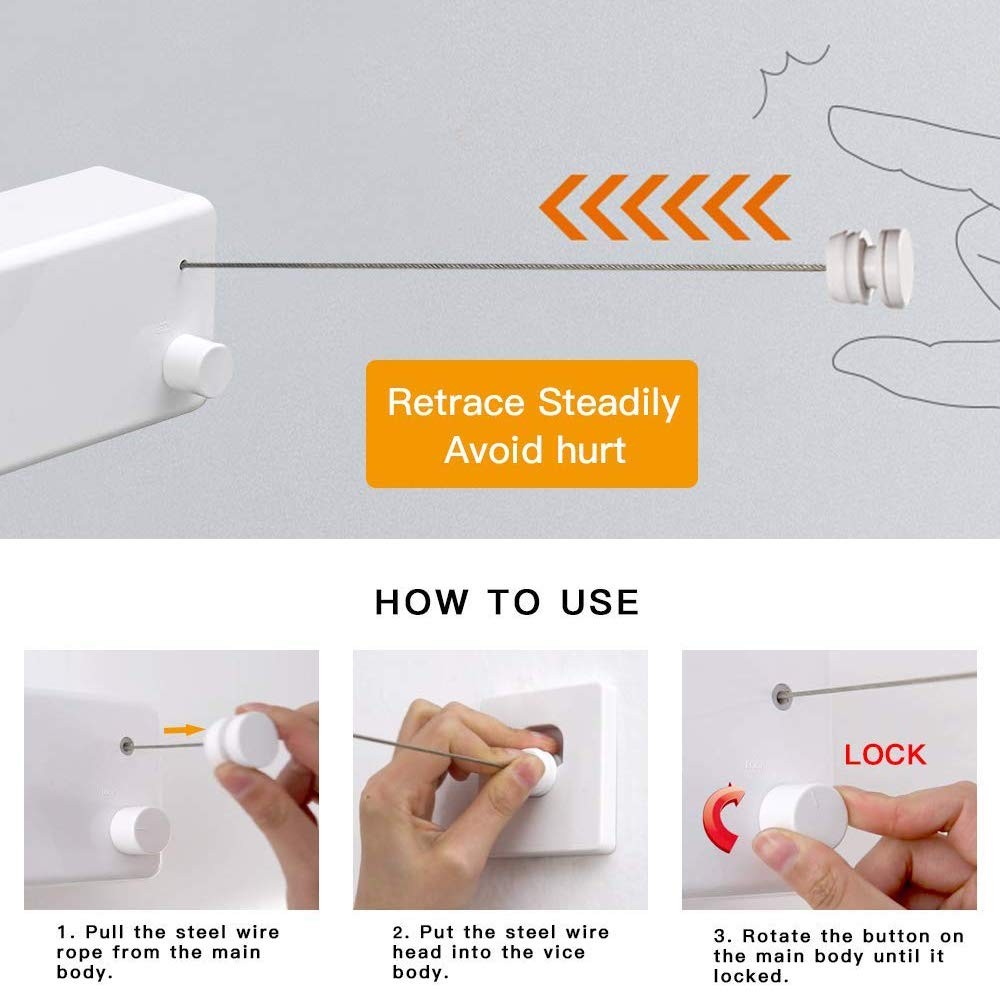 Retractable Clothesline |Indoor Outdoor Clothes Line | Heavy Duty Clothes Dry…