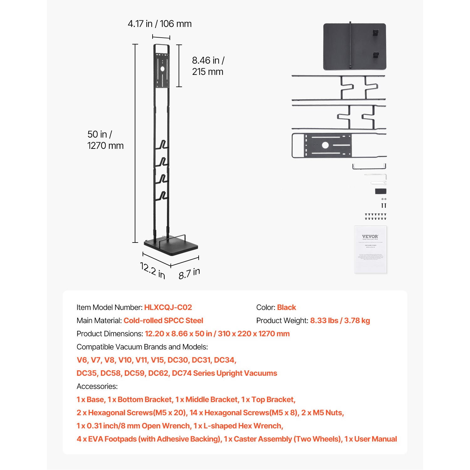 Vacuum Stand for Dyson V15 V11 V10 V8 V7 DC74 Stable Storage Bracket Holder