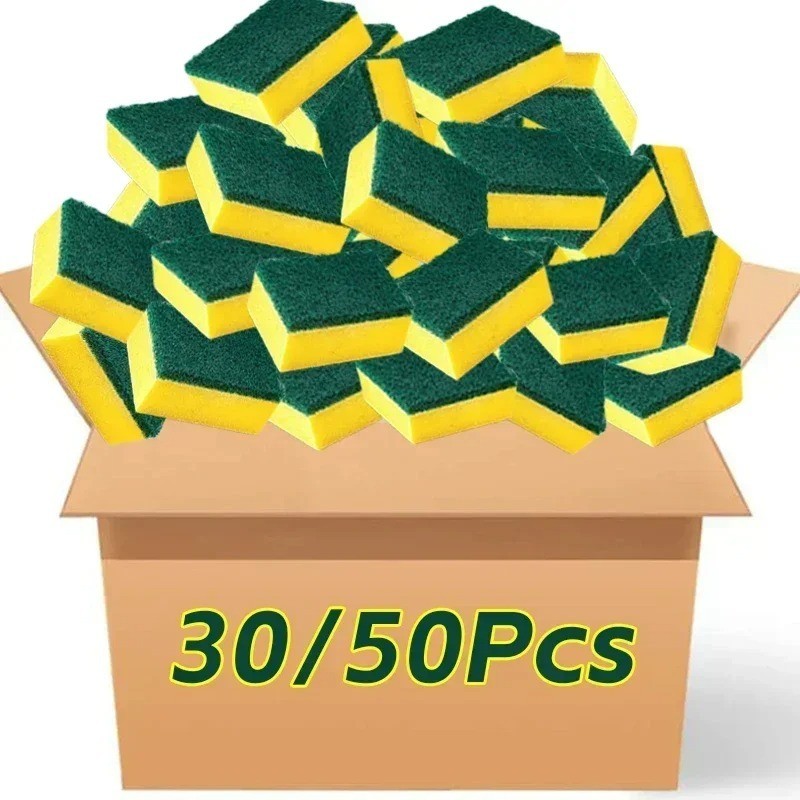 10/50 Pack Kitchen Cleaning Sponges Scourers Washing Up Non-Scratch for Dish Pad