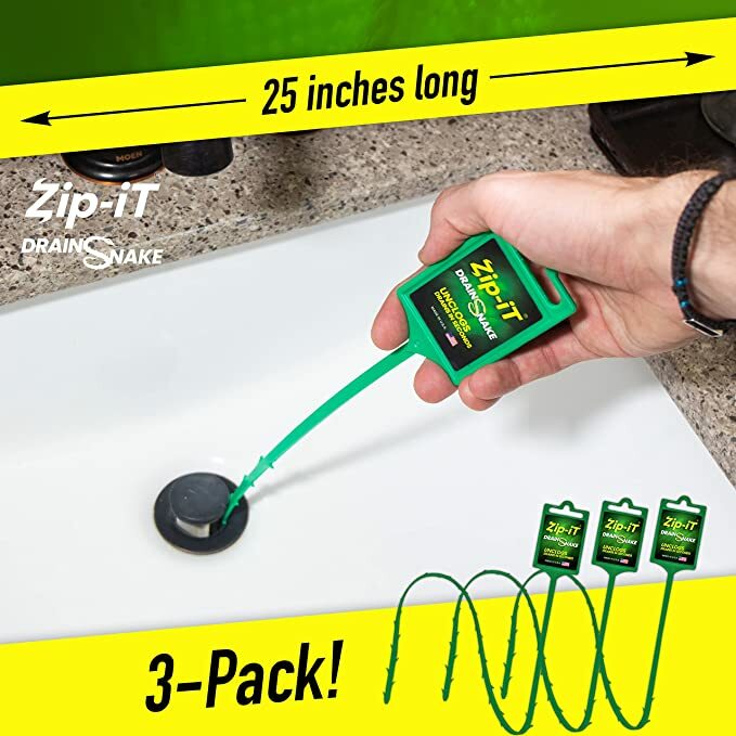 ZIP-IT (12 PACK) Clog Removal Drain Snake Cleaner Unclog Your Sink, 25 inch Lg