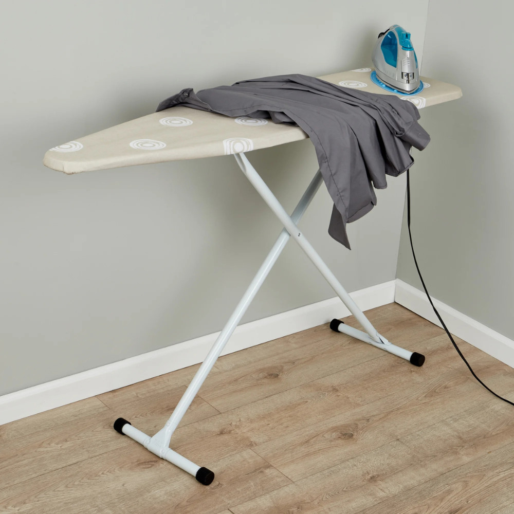 Mainstays T-Leg Ironing Board with Pad and Cover – 53″ x 14″, Adjustable Height
