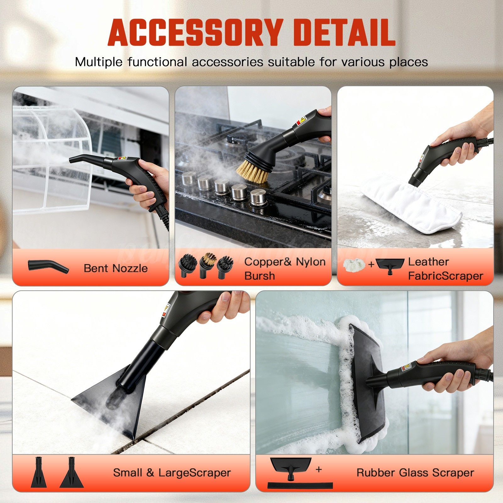 2500W Handheld Steam Cleaner Car Detailing Cleaning Machine Vehicle Auto Washer