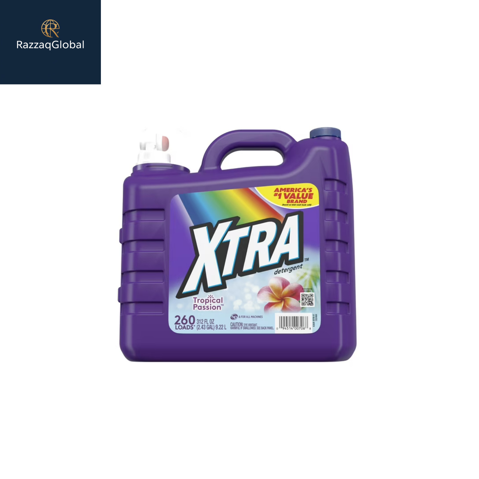Xtra Tropical Passion, 260 Loads Liquid Laundry Detergent, 312 fl oz