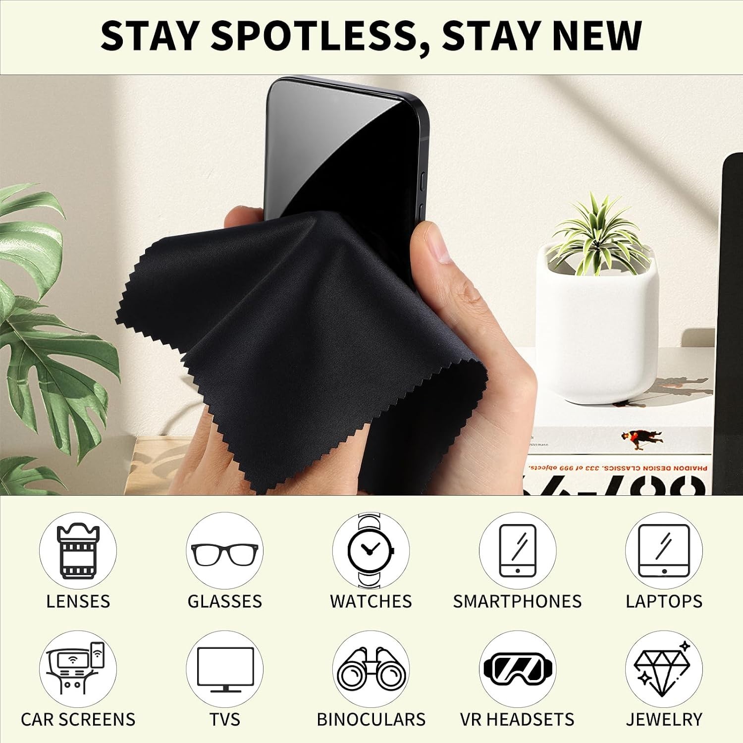 40-Pack Compact Microfiber Cleaning Cloths – Perfect for Electronics & Glasses