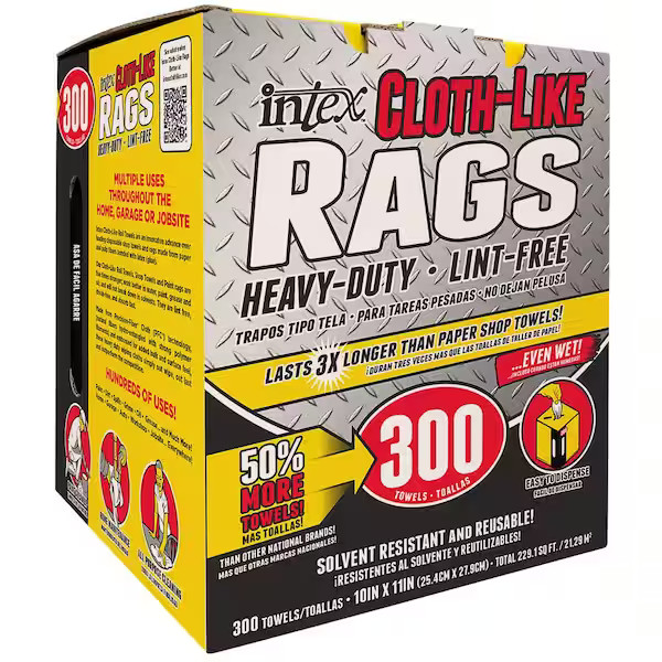 11 in. W x 10 in. L Natural Fiber Painter’s Rags (300-Count)