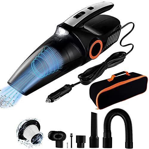 Aspiradora Portatil de Mano Para Auto Carros Mini Aspiradora Húmedo y Seco 12V