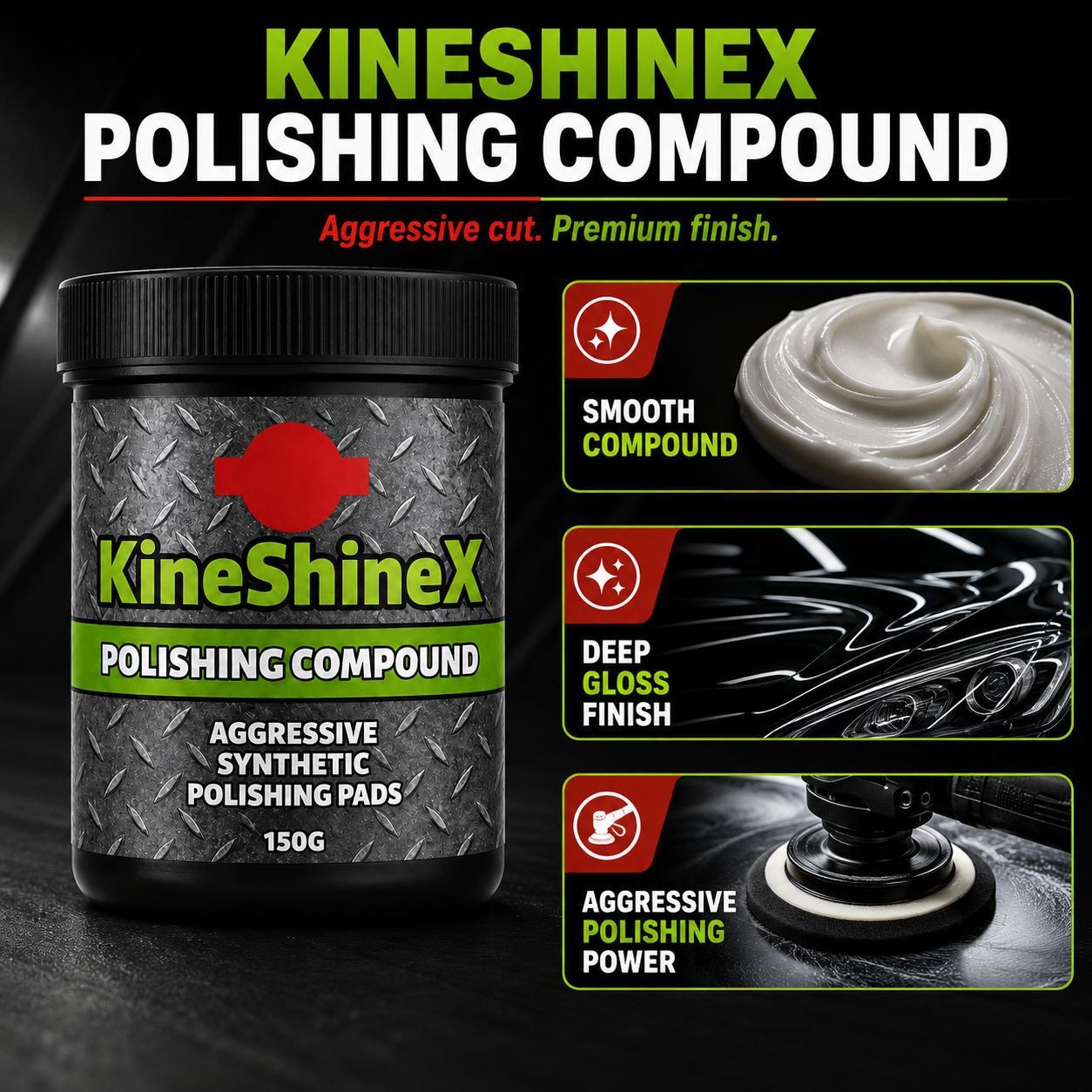 1~3x Surface Restoration Polish With Pad, Ultracut Polishing Compound 150g