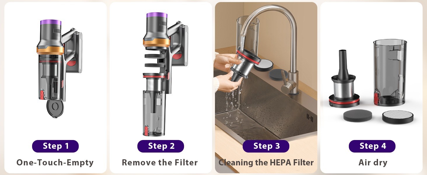 Cordless Vacuum Cleaner 55KPA Stick Lightweight for Wooden Hardwood Floor Carpet