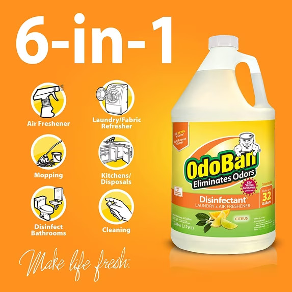 OdoBan Disinfectant Concentrate Odor Eliminator 2 Gallon Citrus Scent
