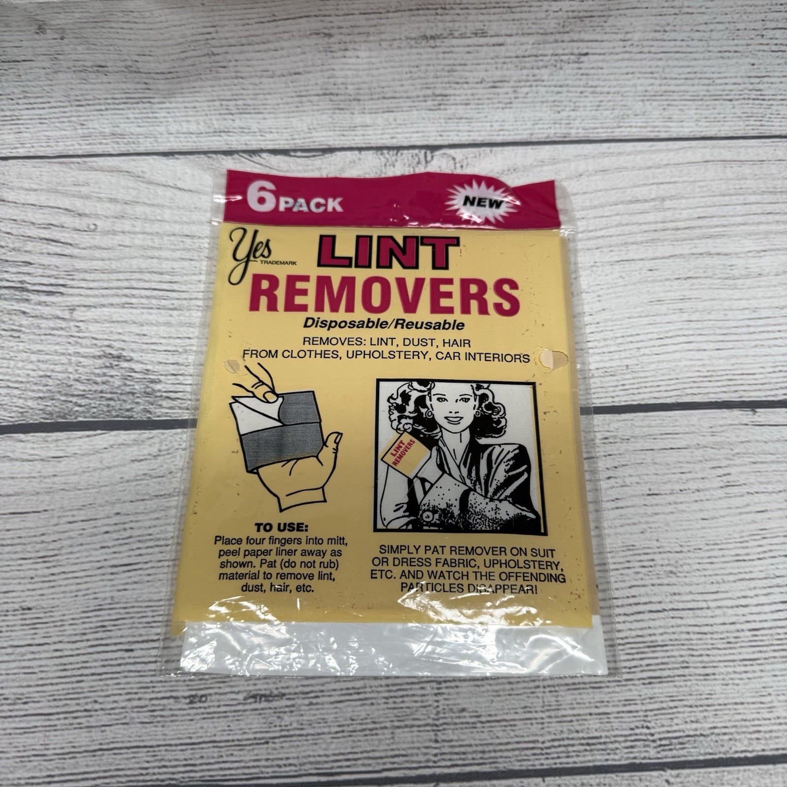Vintage NEW Hadco Yes Brand Lint Removers SEALED Package NOS 6 Pack