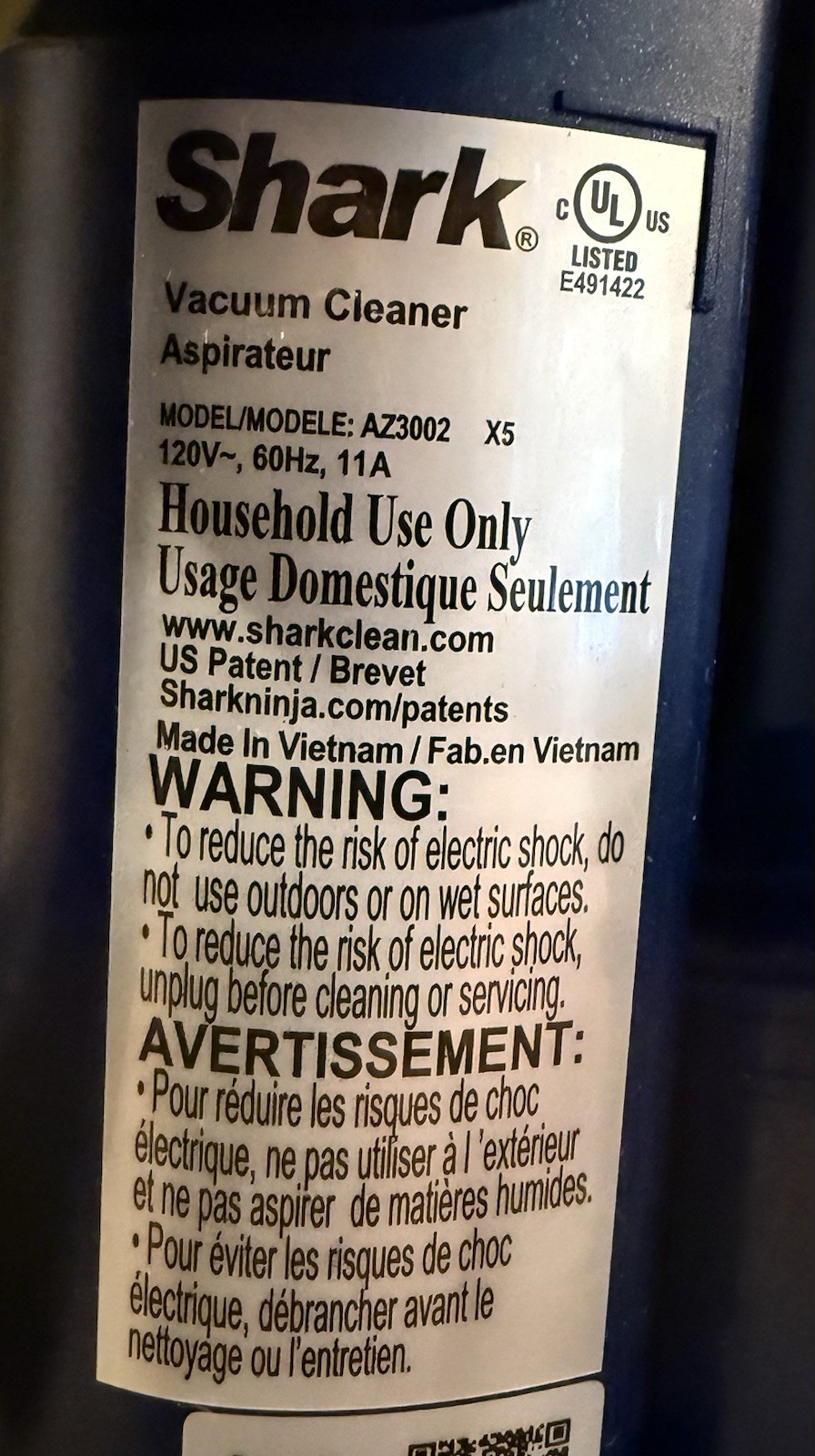 Shark Stratos Powered Lift Away DuoClean Powerfins HairPro Vacuum CleanerAZ3002