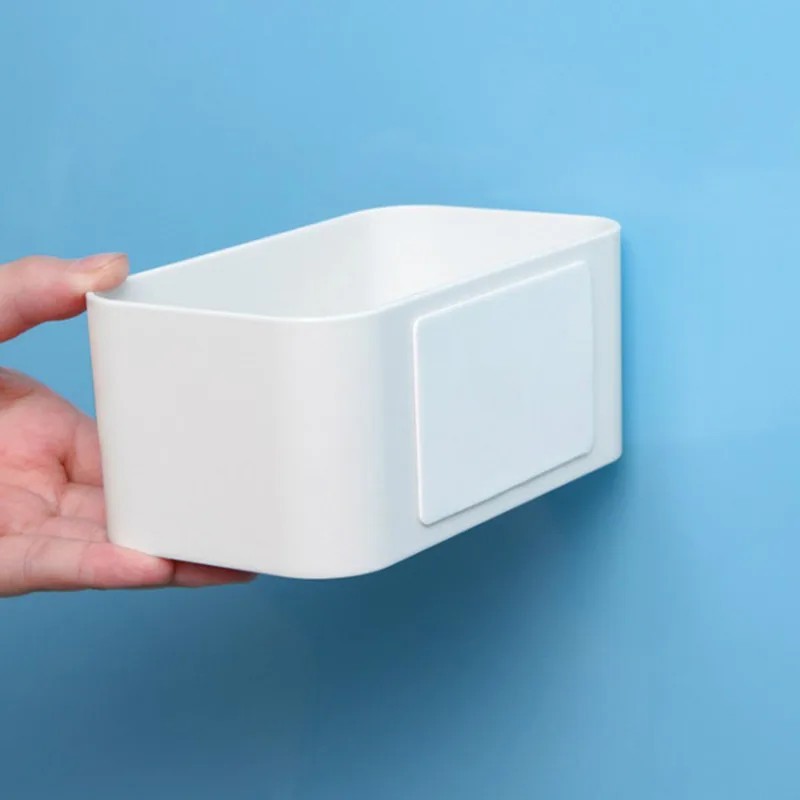 Wall Mounted Remote Control Holder Cosmetic Storage Box Phone Organizer Case 1pc