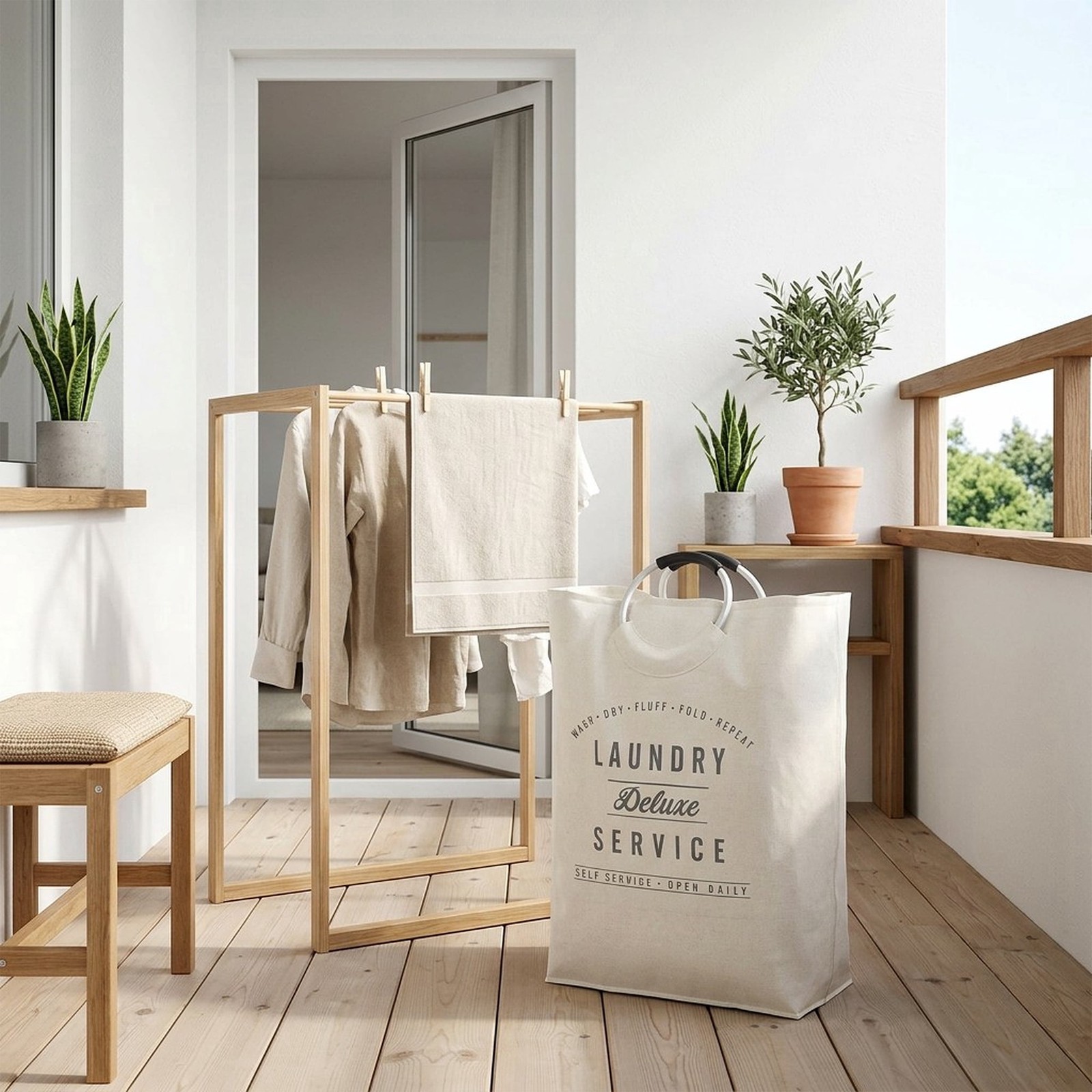 Laundry Deluxe Service Canvas Tote, Adult, 17 in W x 8.5 in D x 25.25 in H