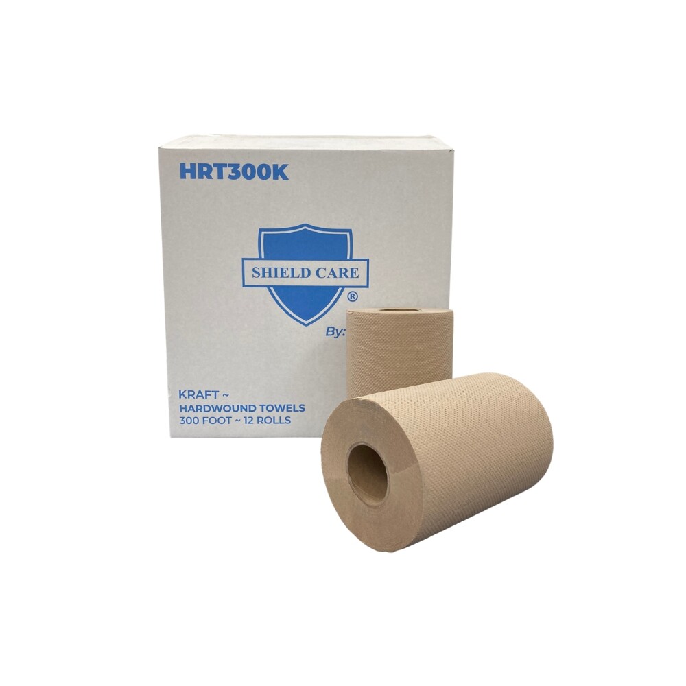 7.87″ x 300′ Kraft Paper Towel Roll – 1 Ply (2″ Core) – 12 Rolls/Case – 1 Case
