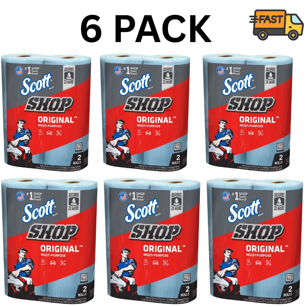 Scott Blue Shop Towels 12 Rolls 55 Sheets Each Multi Purpose Cleaning