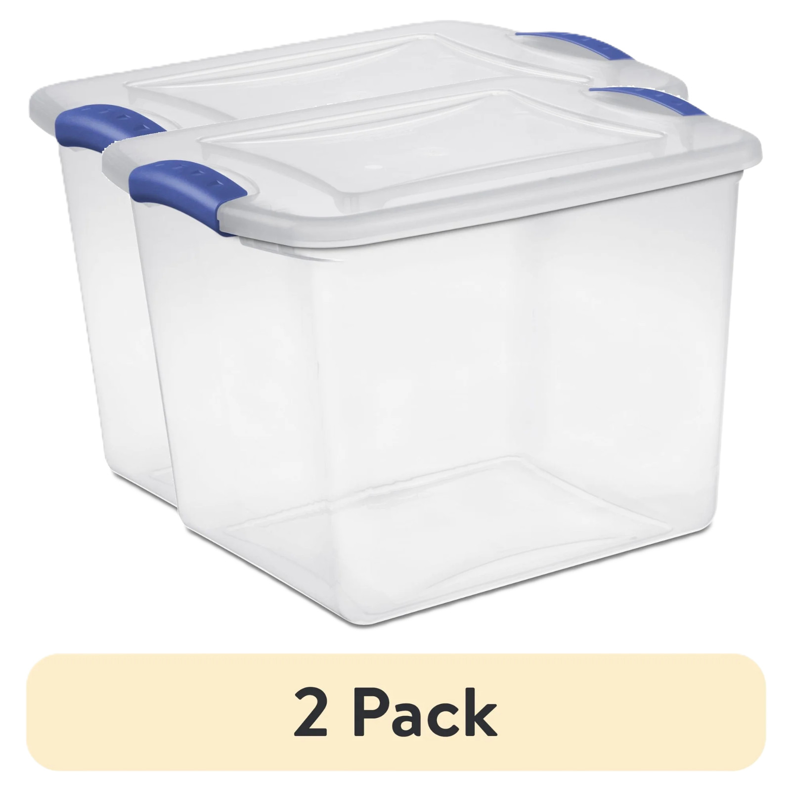 27 Quart Medium Latching Storage Bin, Clear Plastic Stoarge Conatiner with