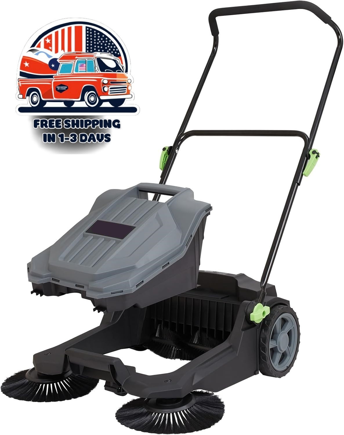 Barredora De Pisos Manual 25.6″ Sin Electricidad Empuje Manual Contenedor 5 Gal