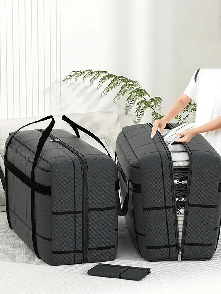 Large Capacity Storage Bag Foldable Oxford Cloth Moving Bag with Zipper