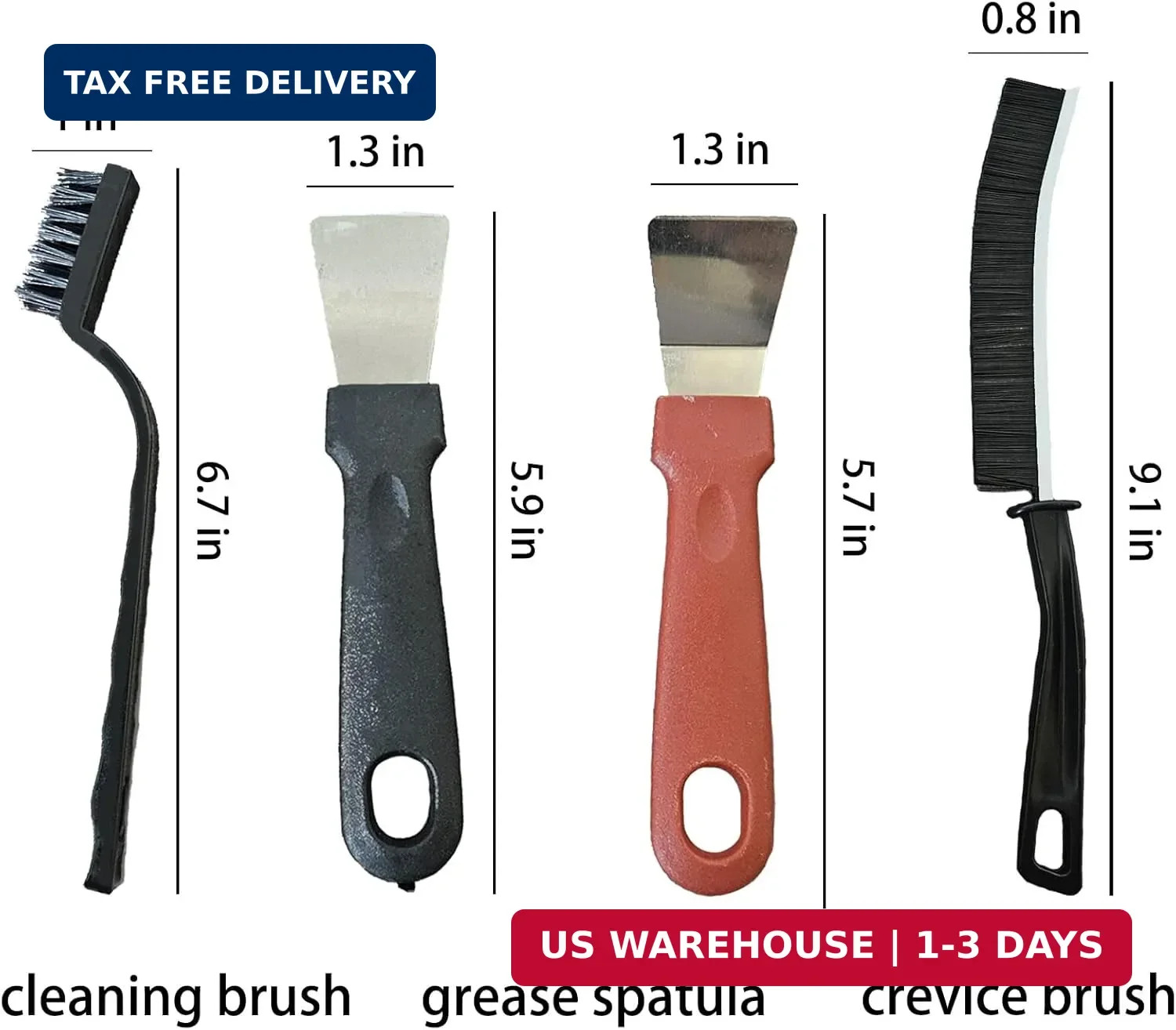 7 Pcs Multi-Purpose Crevice Cleaning Brush Tool for Stubborn Kitchen Grease Stai