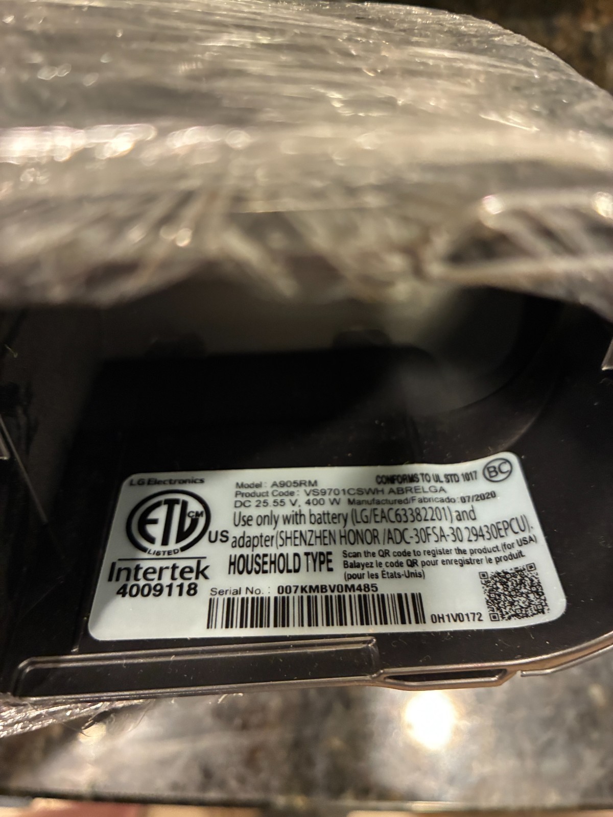 NEW GENUINE OEM LG CordZero Vacuum Main Motor Body w Lid