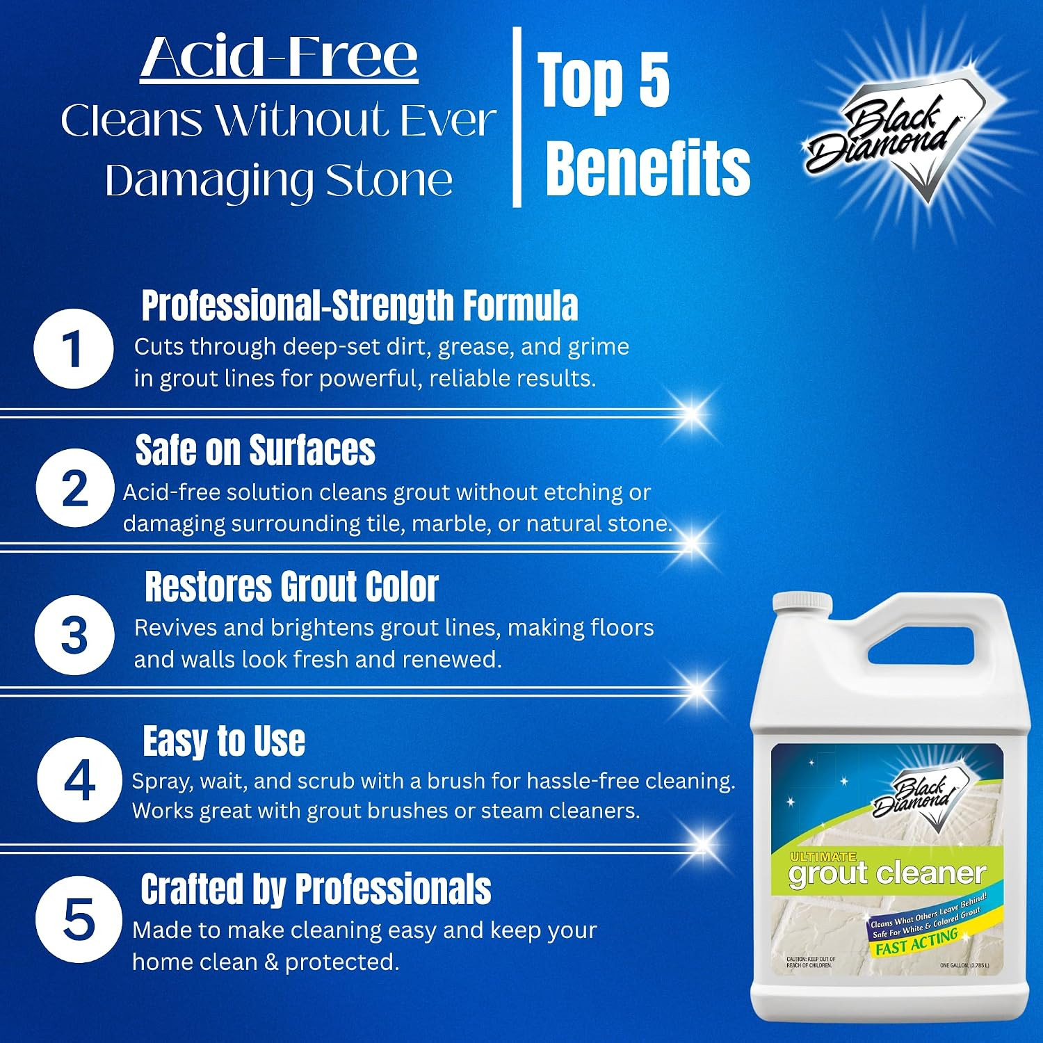 Black Diamond Ultimate Grout Cleaner: Best Cleaner for Tile, Ceramic, Porcelain,