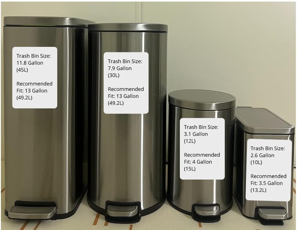 1.75-gallon 6.6L Compostable Extra-Thick Countertop Waste Bin Bags Unscented